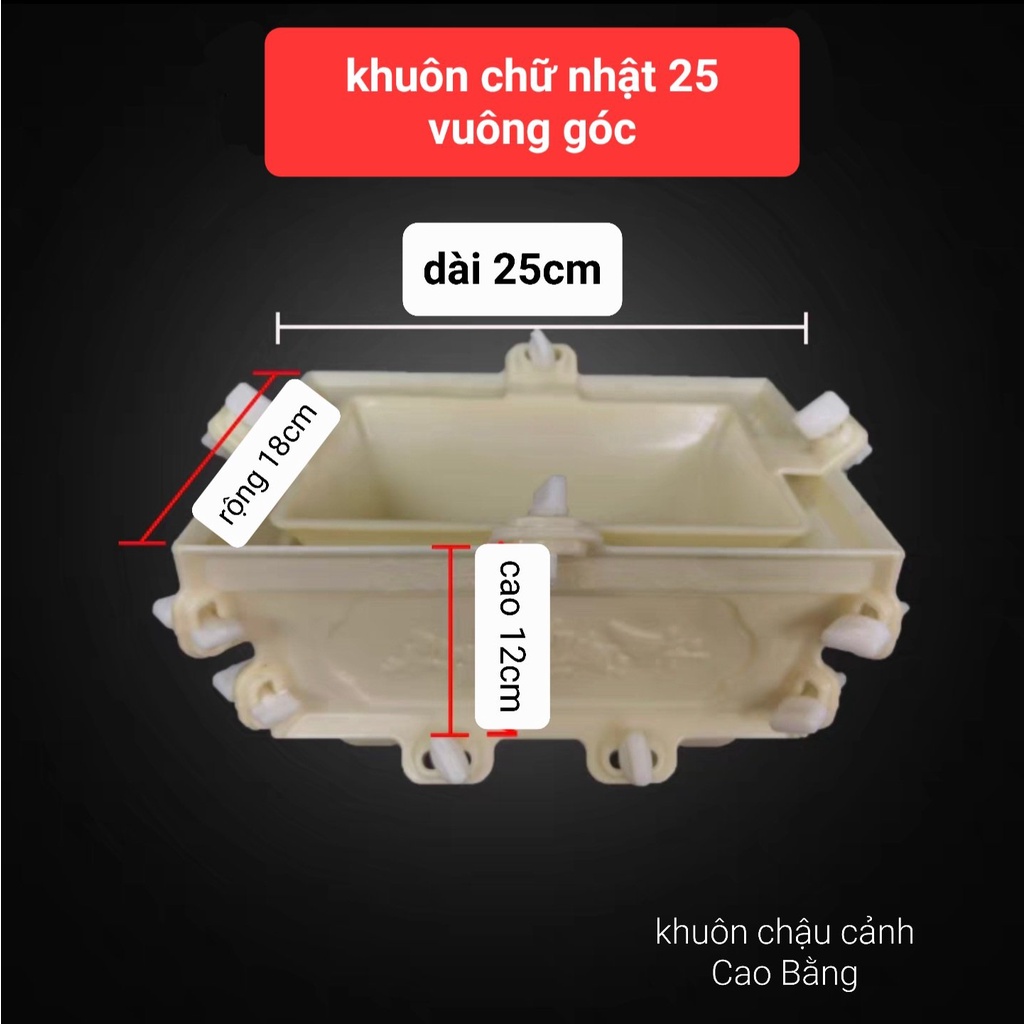 Khuôn đúc chậu cảnh chữ nhật 25 -Khuôn chậu Bonsai mini