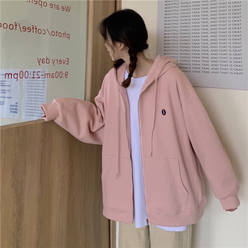 Áo khoác nam nữ form rộng unisex chất nỉ, áo khoác nữ hoodie cardigan có mũ mã ll91