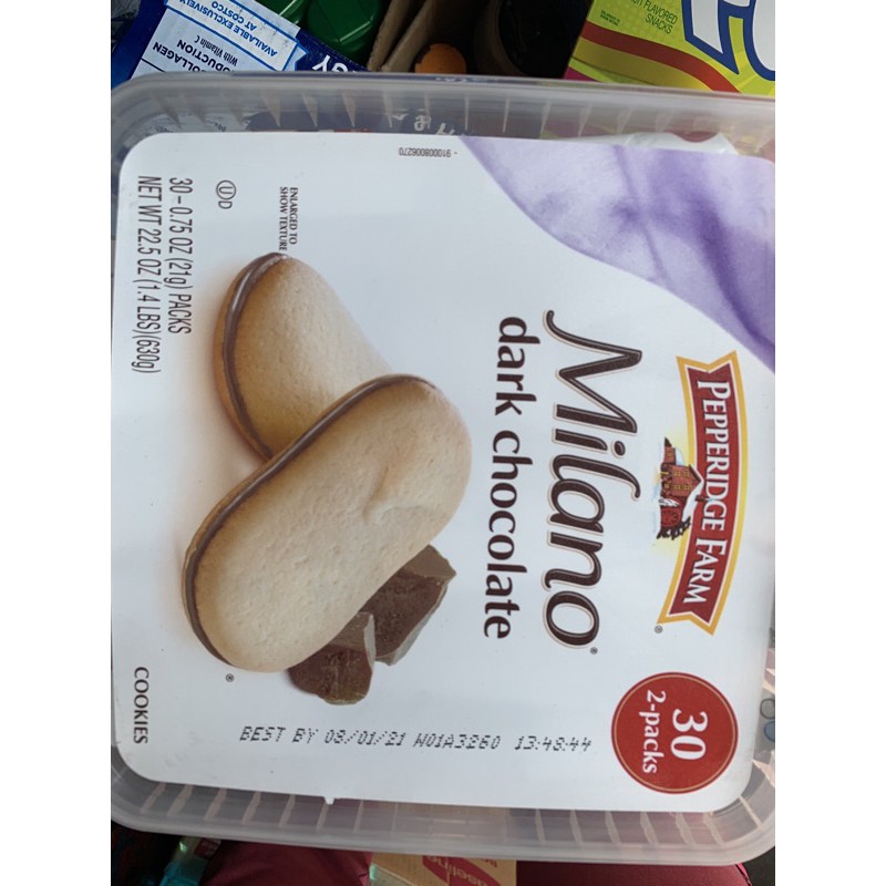 BÁNH QUY CHOCOLATE  ĐEN MILANO DARK CHOCOLATE 630G / PEPPERIDGE FARM MILANO COOKIES NEW 30 PACK