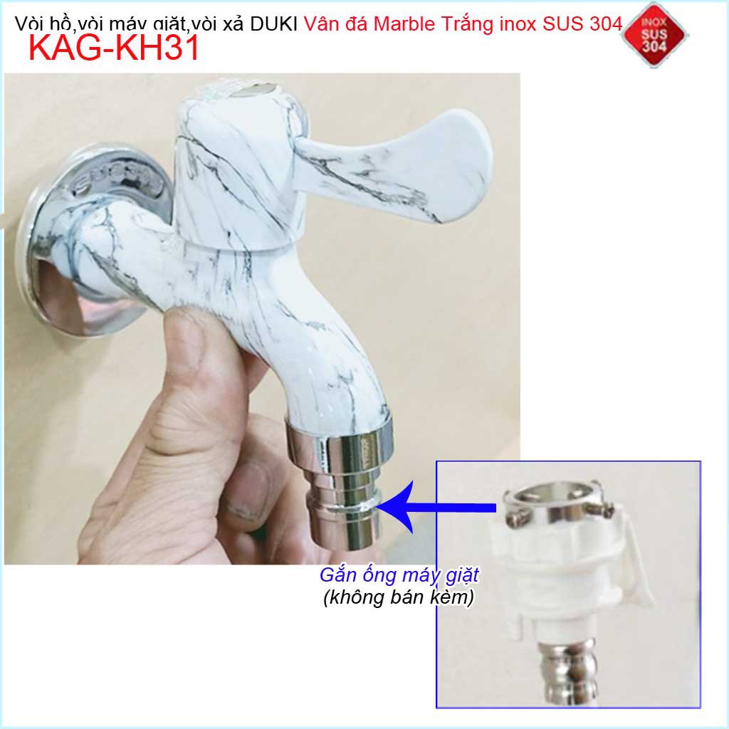 Vòi lạnh gắn tường vân đá marble Duki KAG-KH31, Vòi xả nước cao cấp đá marble