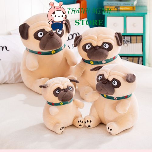 Chó Bông Mặt Xệ Pug Mềm Mịn Dễ Thương - Gấu Bông Chó Pug Mặt Nhăn Đáng Yêu