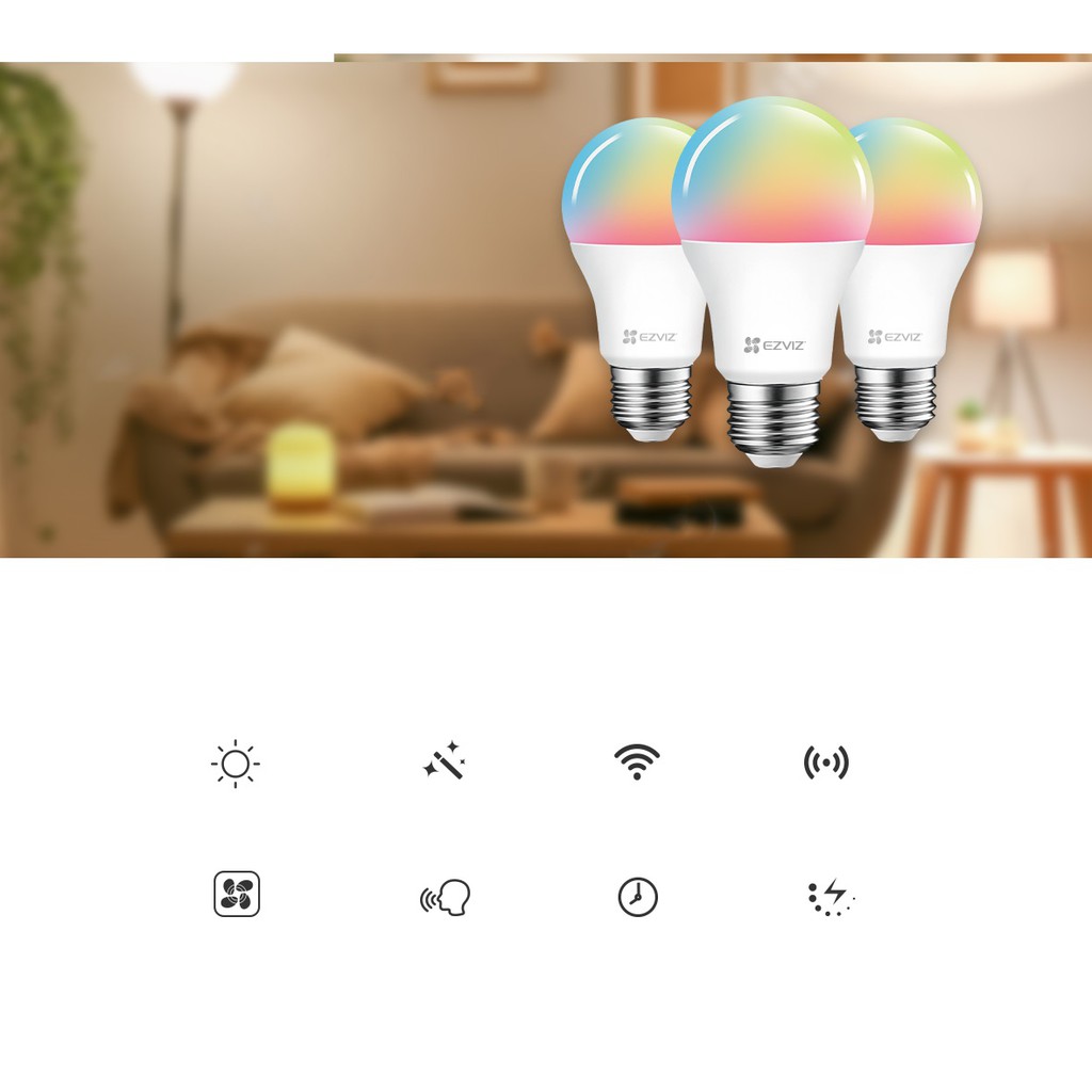 Bóng đèn LED- WIFI  điều chỉnh độ sáng, bật tắt trên app EZVIZ từ xa
