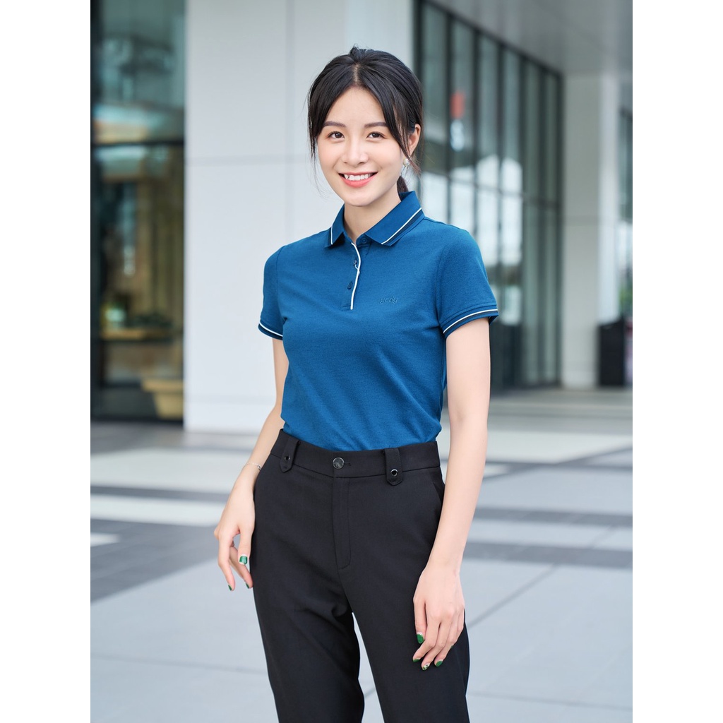 Áo Polo Nữ Sợi Se Phối Nẹp Thoáng Mát Mềm Mịn Dáng Đẹp APN5402