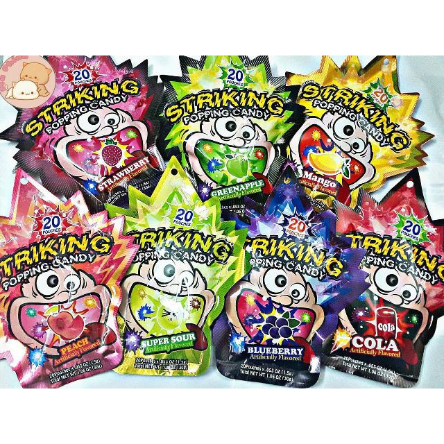 Lẻ Kẹo Nổ Striking Popping Candy Vị Ngẫu Nhiên Gói Lớn 30gr