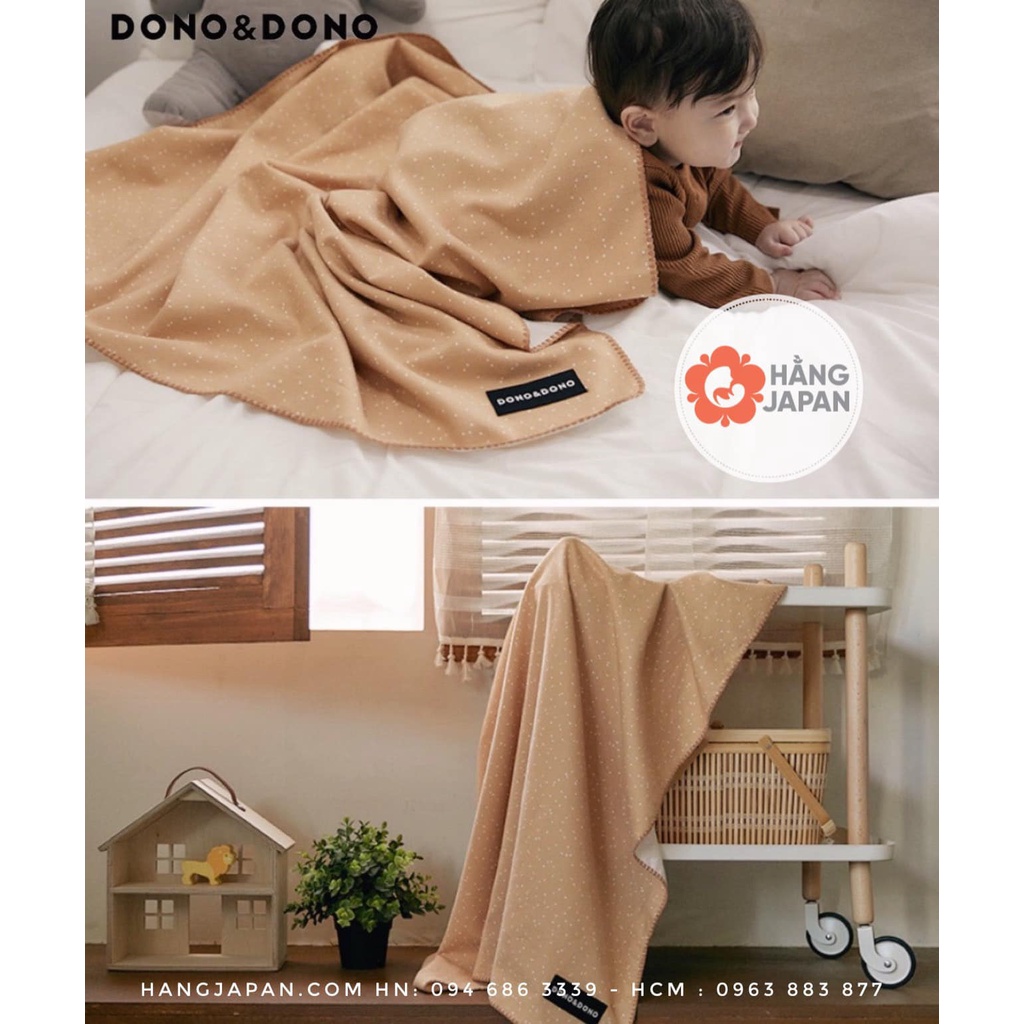 Chăn Cotton sợi tre 4 mùa cho bé DonoDono,100% nhập khẩu chính hãng Hàn Quốc, mềm mịn, thoáng khí, an toàn cho bé