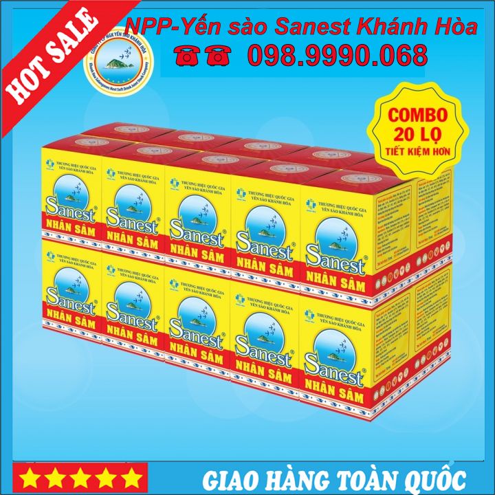 Nước Yến sào Khánh Hòa Sanest Fucoidan Nhân sâm đóng lọ 70ml - 700