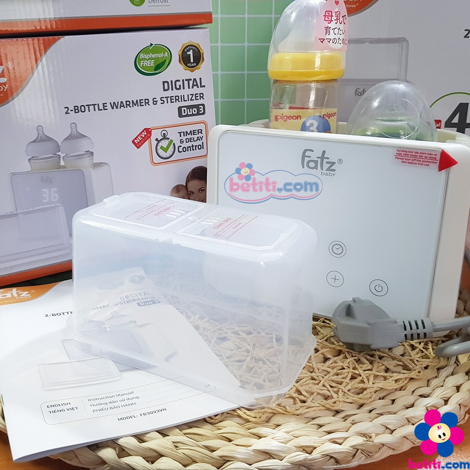 [FATZ] Máy Hâm Sữa Tiệt Trùng Điện Tử Fatzbaby 2 Bình Sữa Cổ Rộng - Duo 3 - 8935302402400