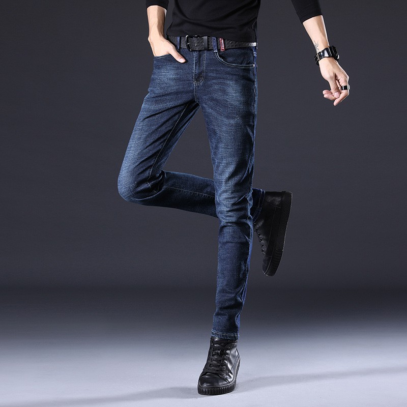 Quần Jeans Dài Màu Xám Khói Phong Cách Hàn Quốc Cho Nam Giới