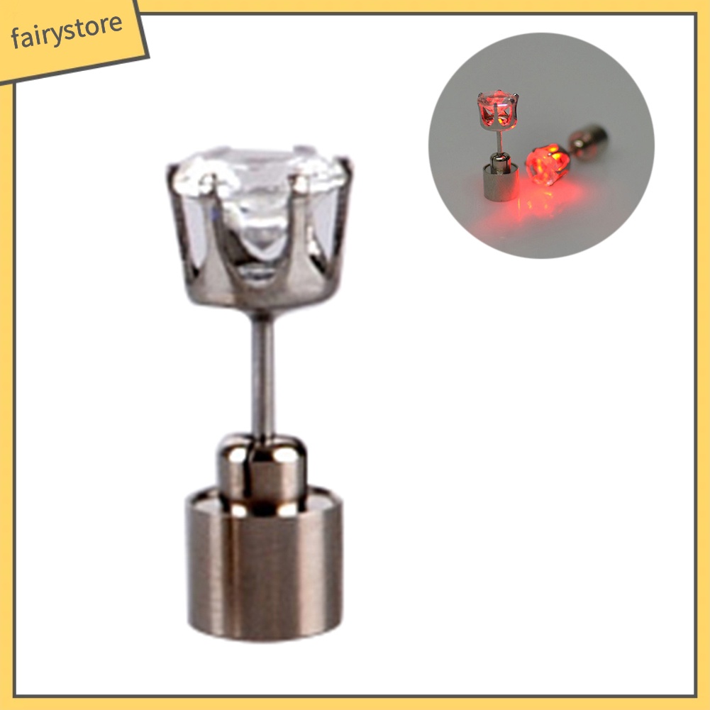 Cặp khuyên tai đính đá tích hợp đèn led