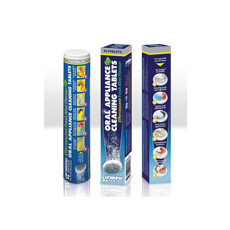 Viên sủi ngâm làm sạch hàm giả, khay chỉnh nha, khí cụ chỉnh nha Piksters/ Úc