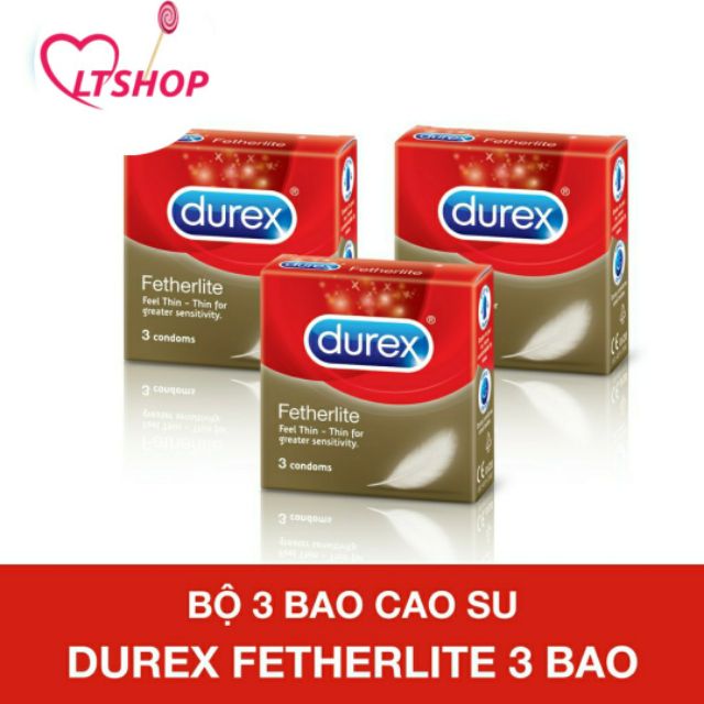 Bộ 3h Bao Cao Su Durex Fetherlite ( 3cái/ hộp)