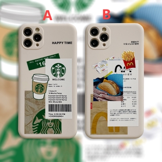 Ốp điện thoại họa tiết Starbucks McDonald's 3D cho Iphone 7 8 Plus X Xs Max Xr 11 Pro Max 12 Mini