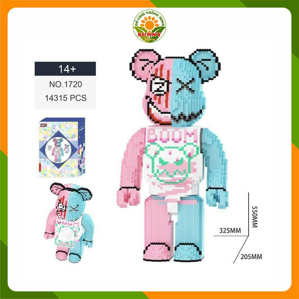 Đồ chơi lắp ghép Gấu Bearbrick bạo lực size lớn - Mô hình lắp ghép 3D Gấu Bearbrick - Cao 55cm - 14000+pcs - Sunny