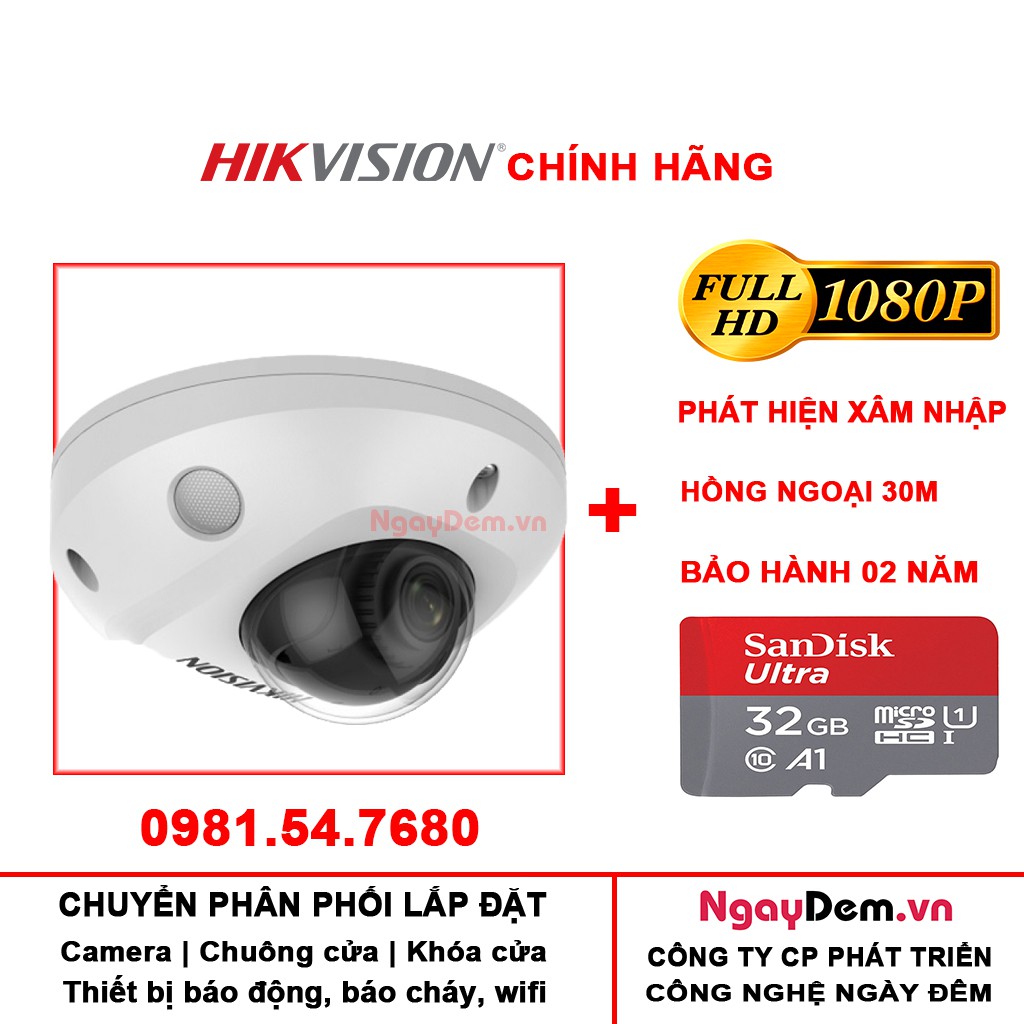 Camera IP Bán Cầu Hikvision 2MP DS-2CD2523G0 FULL HD 1080  - Hàng chính hãng bảo hành 24 tháng