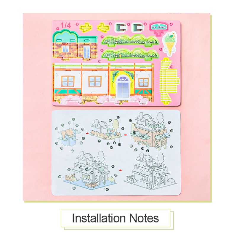 Bộ Đồ Chơi Xếp Hình Ngôi Nhà Giấy 3D DIY Hoạt Hình Dành Cho Trẻ Em