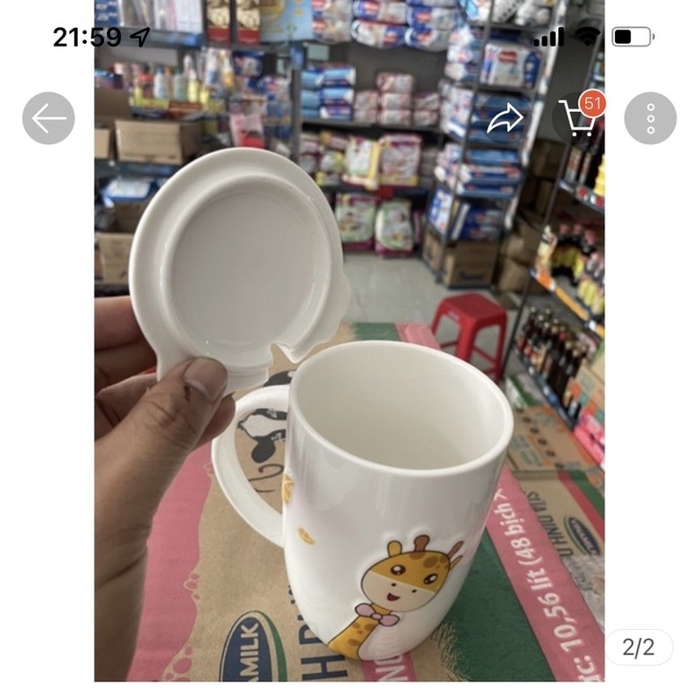 Ly sứ có nắp, gấu trạng nhí , ly thủy tinh đổi màu giá rẻ