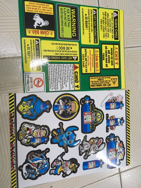 Combo sét cảnh báo giận chịu và stiker nos