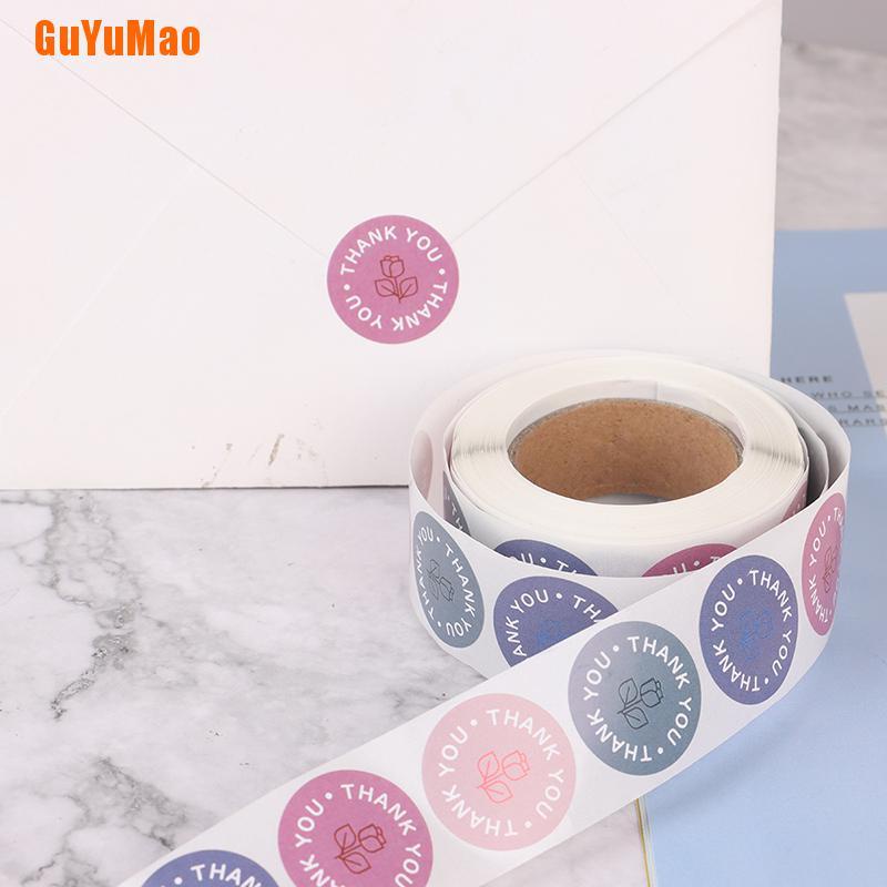 Cuộn 500 Nhãn Dán Hình Hoa Cảm Ơn Trang Trí Sổ Tay