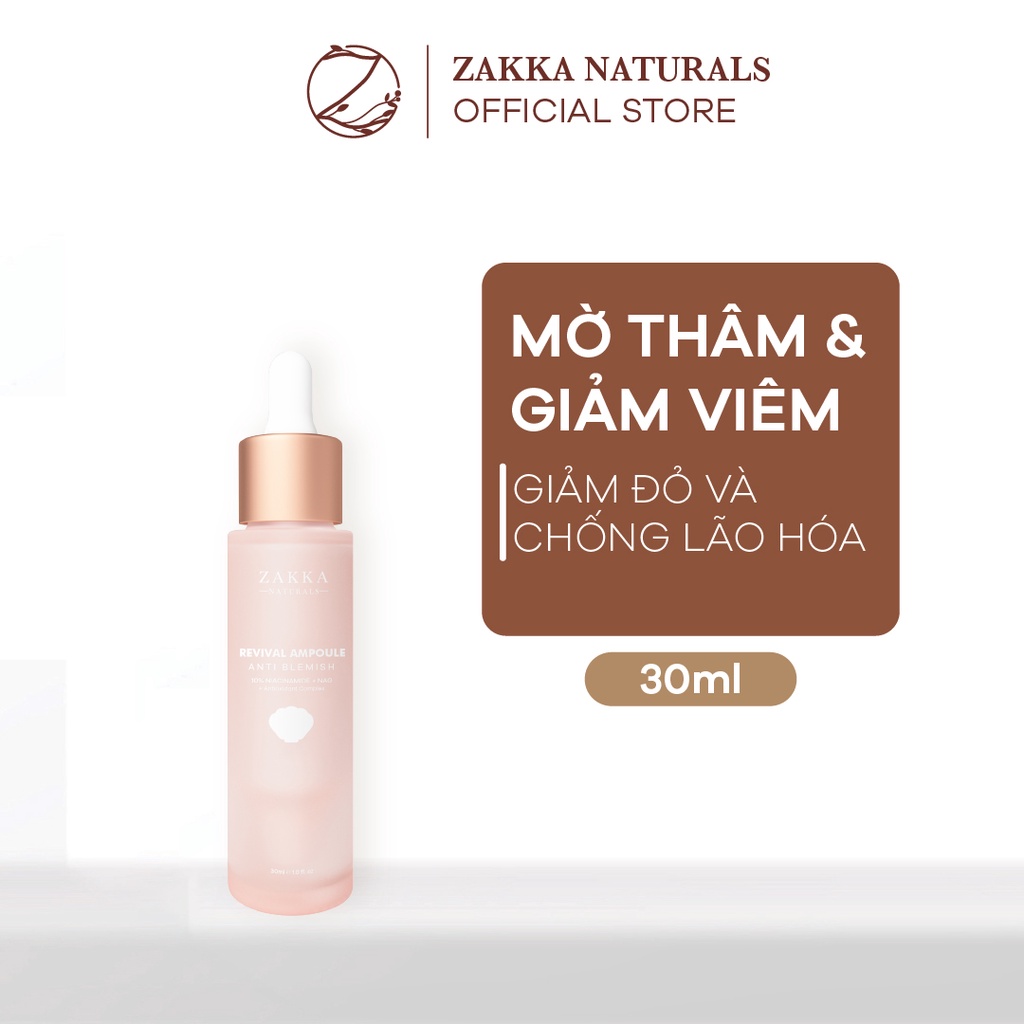 Tinh chất (Serum) B3 Zakka Naturals Revival Ampoule Anti Blemish 10% Niacinamide + NAG 30ml