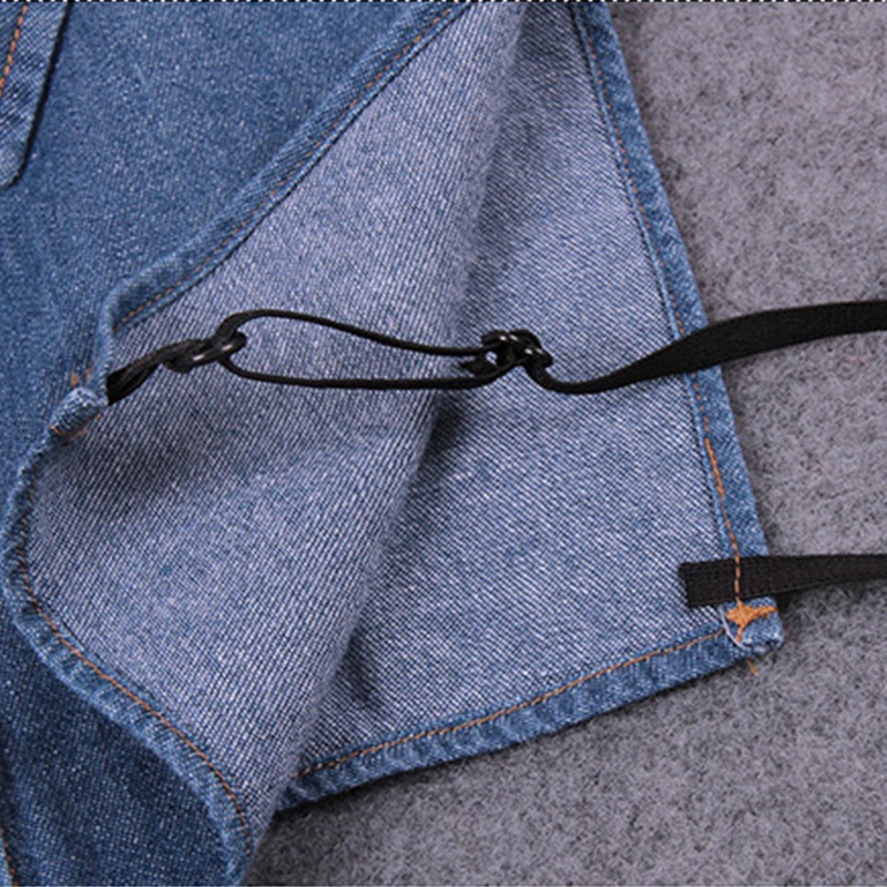 Cổ Áo Sơ Mi Giả Vải Denim Phối Nút Có Thể Tháo Rời Thời Trang Unisex