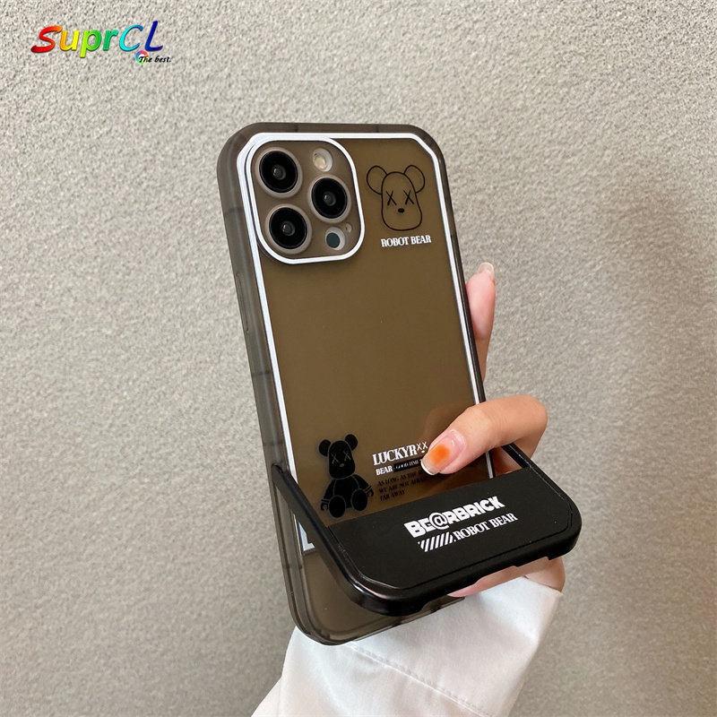 Ốp Điện Thoại Silicone Chống Sốc in Hình Gấu 2 Trong 1 Cho iPhone 13 12 11 Pro XS Max X XR 7 8 Plus