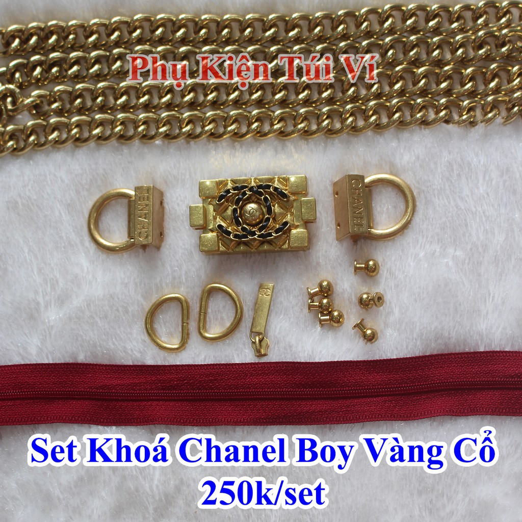 Set khóa túi X boy màu vàng cổ