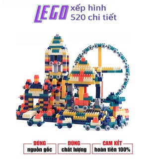 Bộ lego 520 chi tiết cho bé xếp hình thông minh loại 1 đủ chi tiết