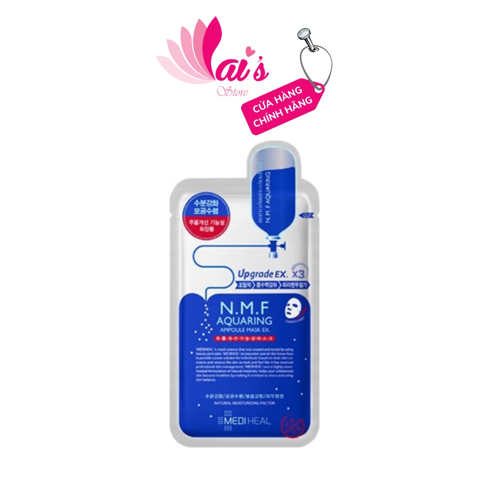 Mặt Nạ Mediheal NMF Aquaring Ampoule Mask Ex. Dưỡng Ẩm, Kiềm Dầu, Se Khít Lỗ Chân Lông, Kiểm Soát Bã Nhờn Chính Hãng