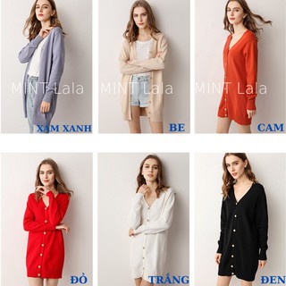 Áo Len Cardigan Dáng Dài Basic Cho Nữ Hàng Đẹp - MINT Lala