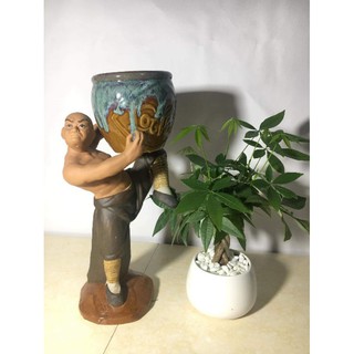 Chậu gốm Bonsai Võ sư ôm vò
