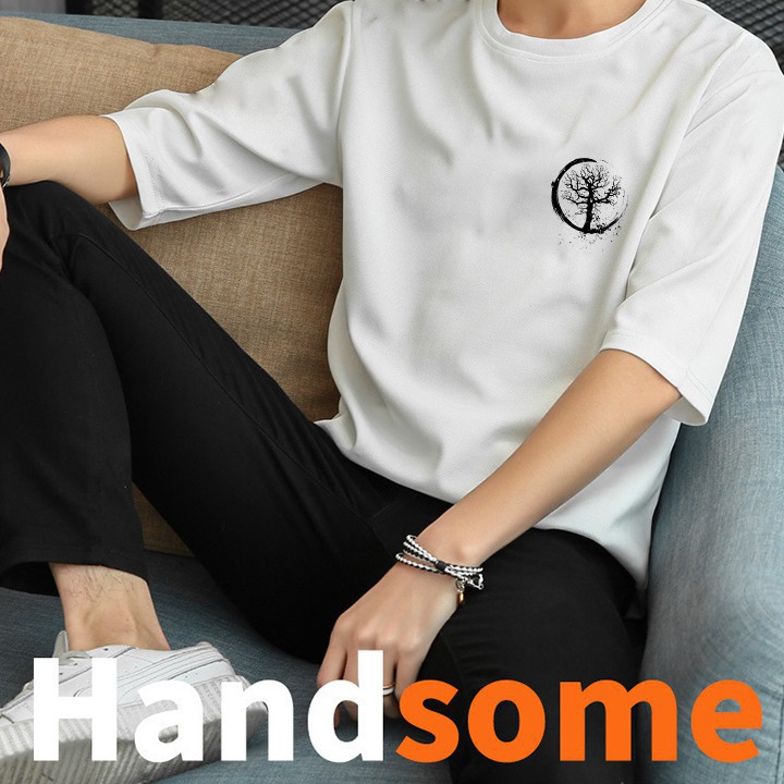 Áo phông tay lỡ HỔ ÔM GỐC CÂY, áo thun unisex form rộng trắng basic | BigBuy360 - bigbuy360.vn