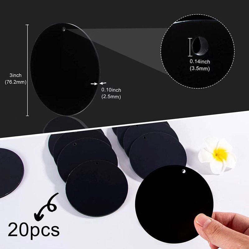 Set 20 Móc Khóa Acrylic Có Lỗ Diy