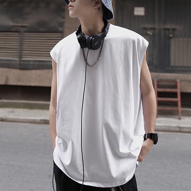 Áo Thun Sát Nách Màu Trơn Dáng Rộng Phong Cách Hàn Quốc Thời Trang bigsize áo thun na tiếng Nhật simple áo thun tay lỡ unisex