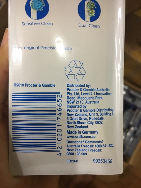 Set 8 đầu bàn chài oral b braun made in Germany