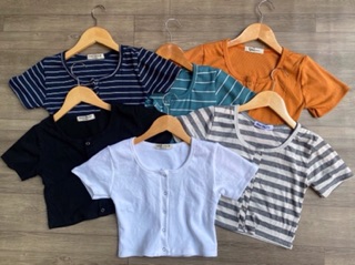 Áo Croptop Nút Bấm Cao Cấp
