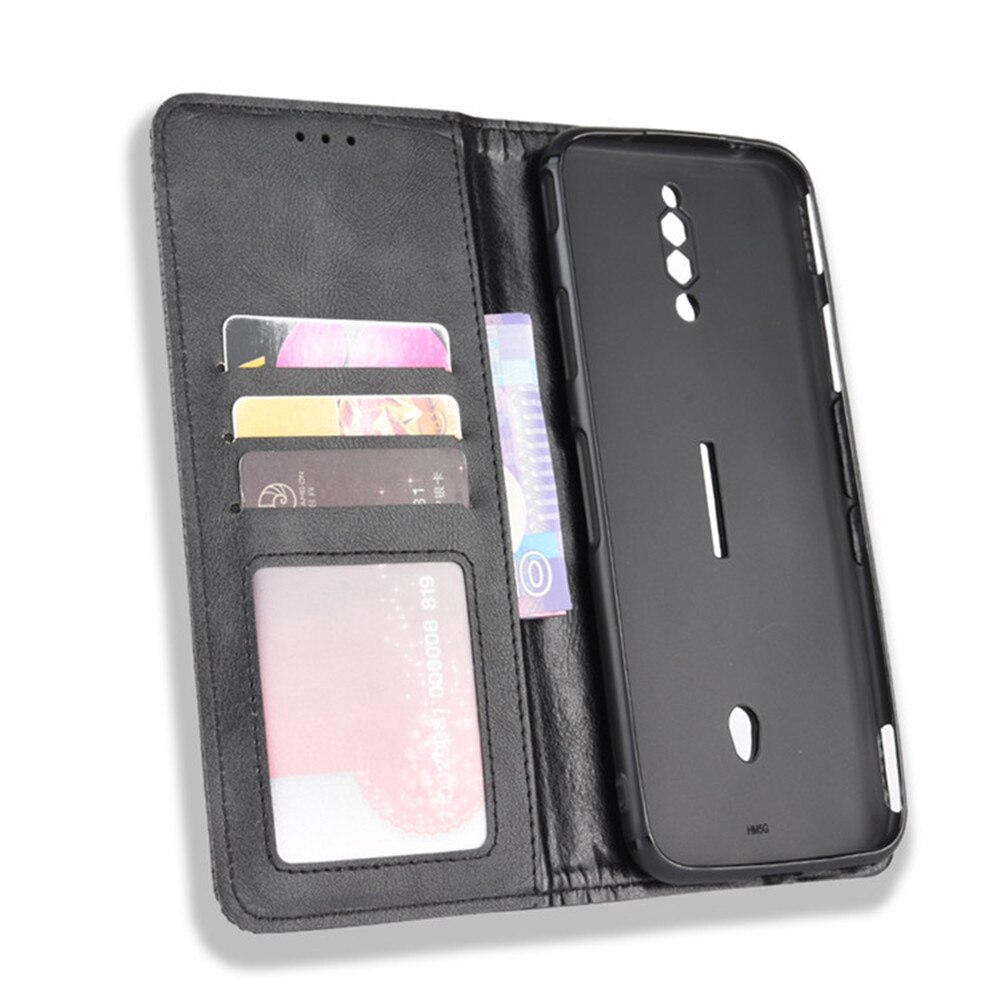 ZTE Nubia Red Magic 5G Case Luxury Flip PU Leather Wallet Magnetic Adsorption Case