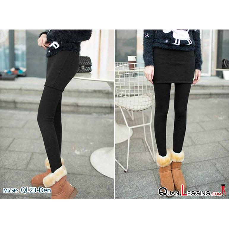 Den Quần Legging liền váy ôm màu đen