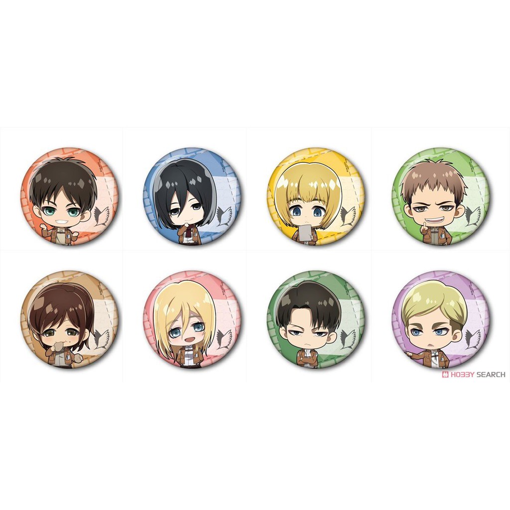 Huy hiệu IN HÌNH ATTACK ON TITAN ĐẠI CHIẾN TITAN anime chibi phụ kiện xinh xắn