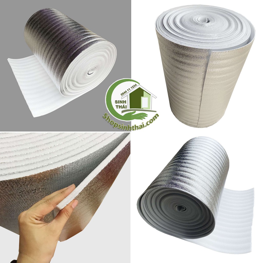 Tấm bọc cách nhiệt - xốp bạc PE foam  - [ 1 mét x khổ 1m ] - Xốp chống nóng, chống thấm -dày 3ly, 5ly, 10ly -chọn độ dày