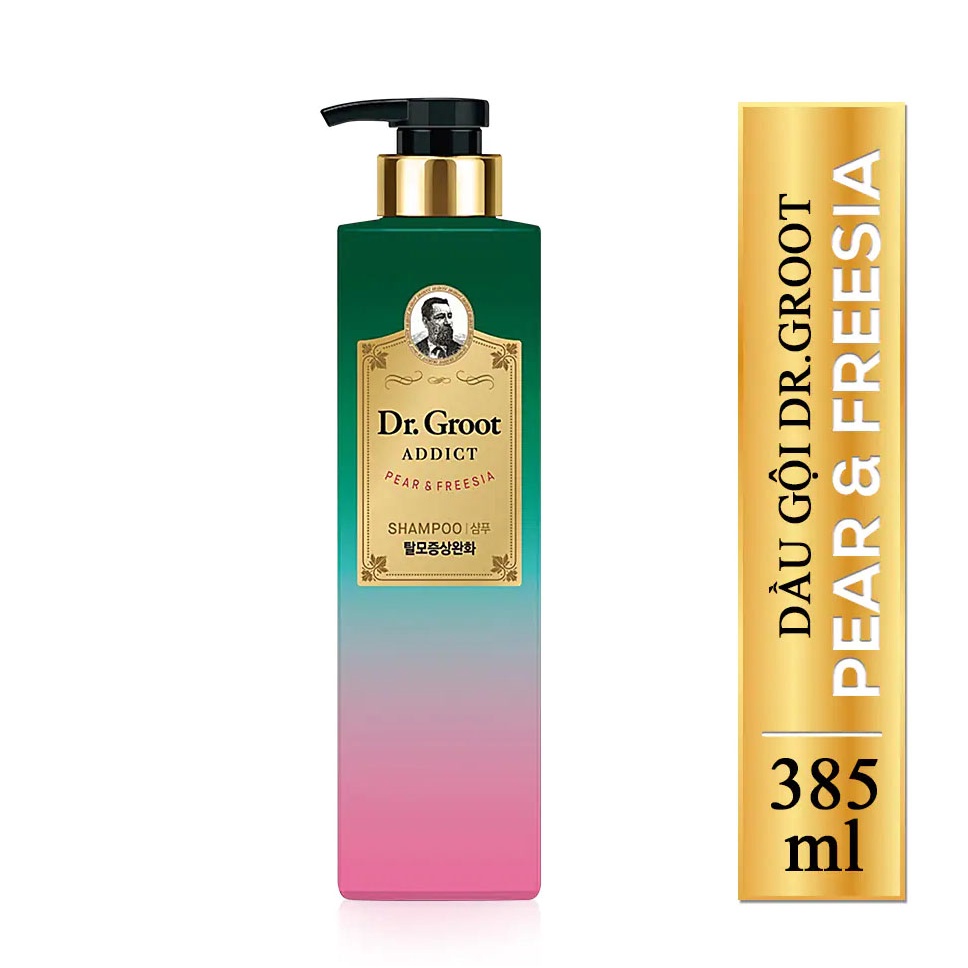 Dầu Gội Reen Dr. Groot Addict Chăm Sóc Da Đầu Và Ngăn Tóc Gãy Rụng Hương Pear &amp; Freesia 385ml