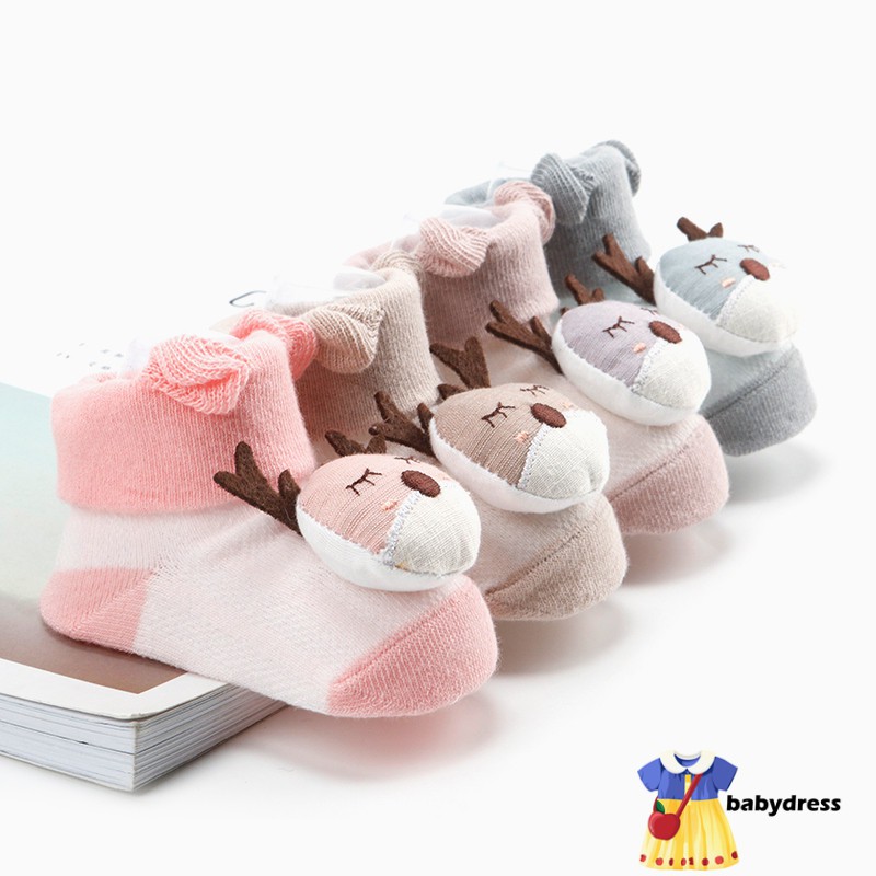 Bé gái Trẻ em nai sừng tấm Vớ ren Sock nhỏ dệt kim cotton Blend Vớ mắt cá chân 0-9M