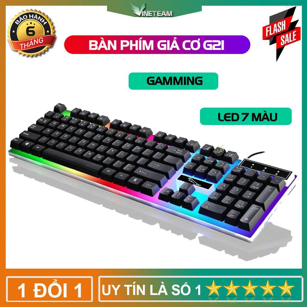 [Mã SKAMELW54 giảm 10% đơn 250K] Bàn phím giả cơ chuyên game cao cấp g21/g21B led 7 màu