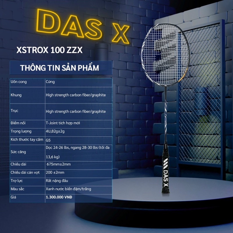 Vợt Cầu Lông Chính Hãng DAS X XSTROX 100ZZX