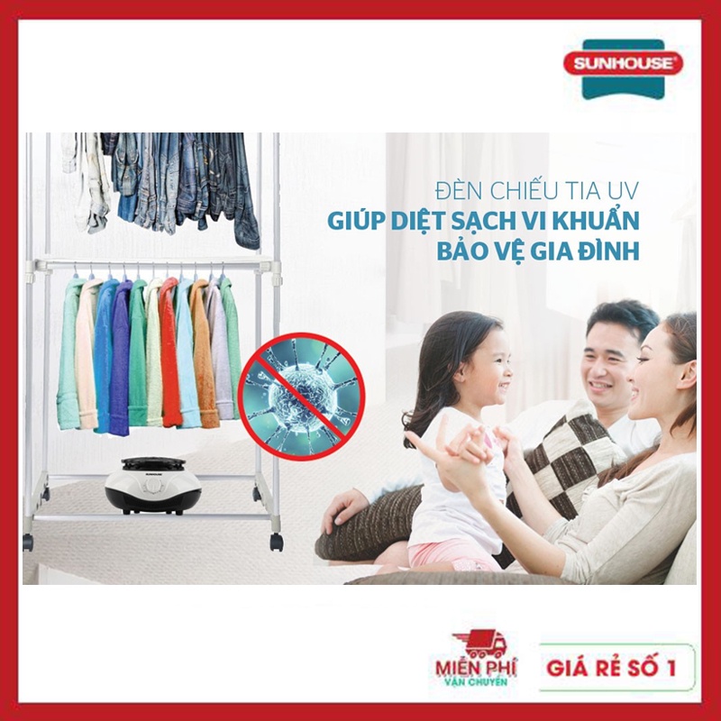 Máy sấy quần áo, tủ sấy quần áo Sunhouse SHD2702, công suất 1000W sấy khô nhanh, tiện lợi.
