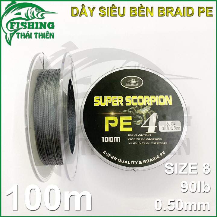 Dây câu cá siêu bền Coastline Super Scorpion PE 4