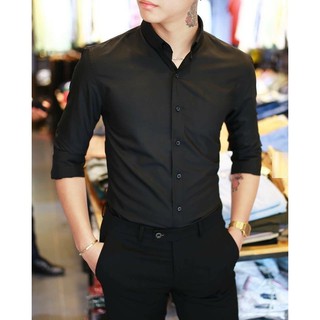 Áo sơ mi nam trơn dài tay ,áo sơ mi nam vải lụa thái chống nhăn cao cấp