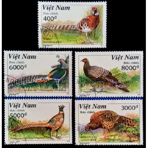 Tem sưu tập MS 767 Tem CTO Việt Nam Gà rừng Châu á 1997