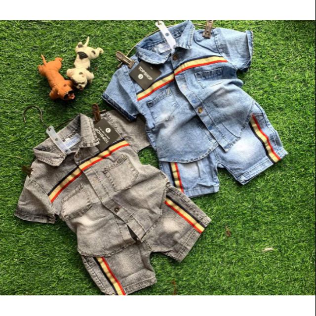 Set jean chạy viền Gucci