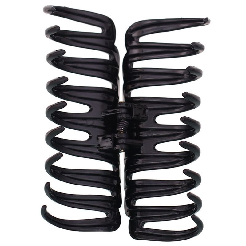 Kẹp Tóc Lò Xo Dạng Vuốt Cỡ Lớn 12cm Dày Màu Đen Đơn Giản Cho Bạn Nữ Dùng Khi Tắm