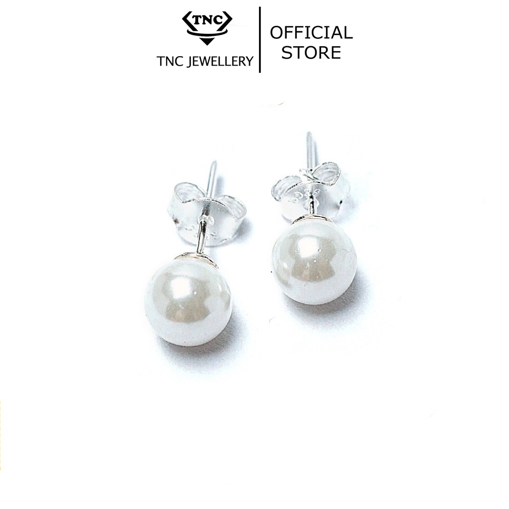 Bông Tai Bạc Thanh Lịch Hạt Tròn-TNC Jewellery
